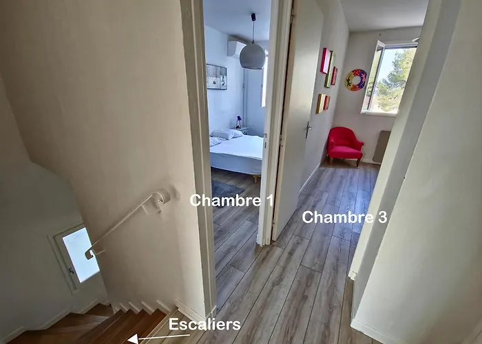 Maison Familiale Proche Plage, Parking, Clim 別荘 ガイヤック